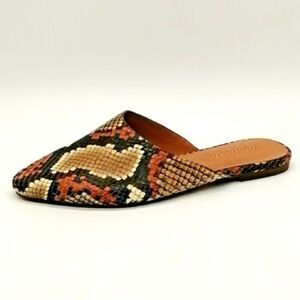 New Madewell The Remi Mule in Snake Embossed Leather Size 9